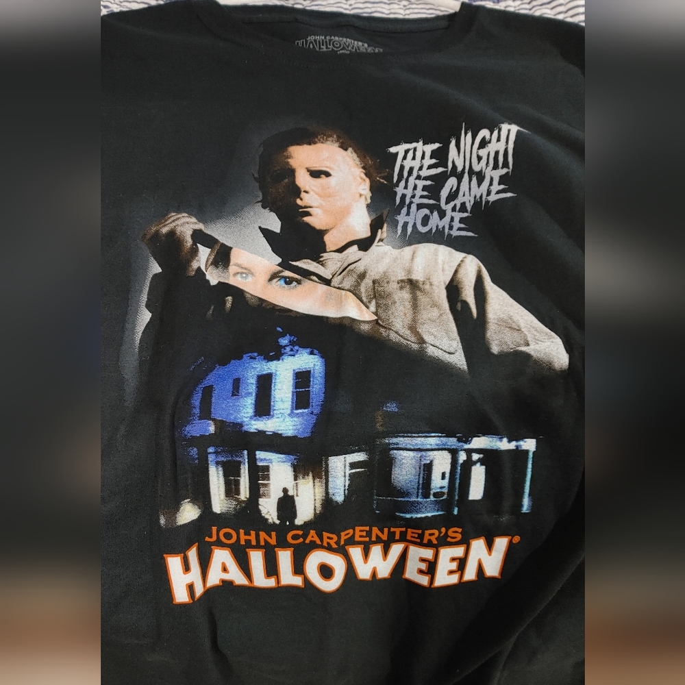John Carpenter’s Halloween Movie Poster Michael Myers Horror T-Shirt L & XL